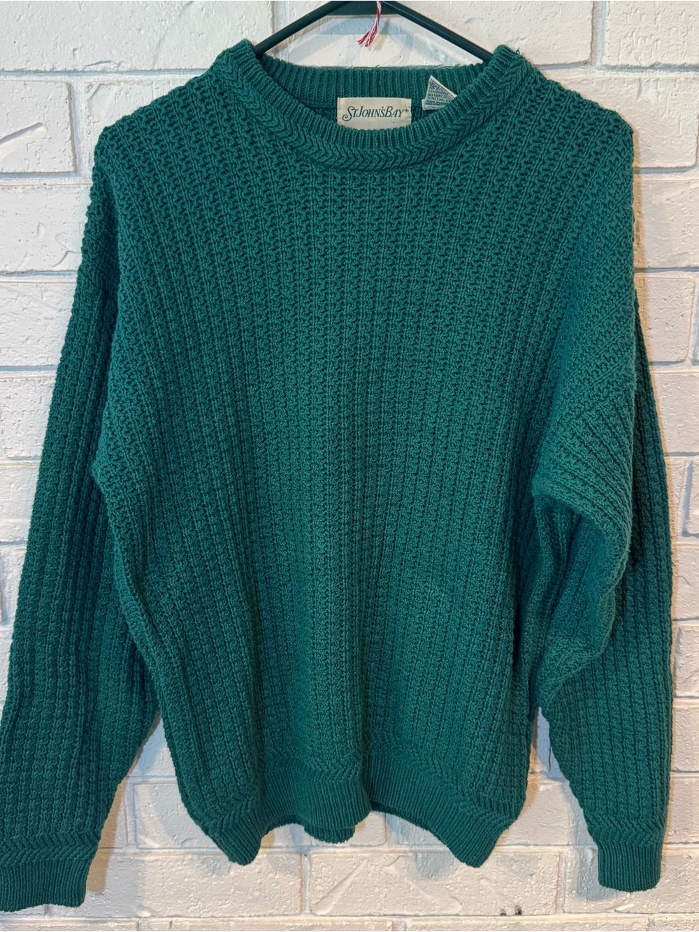 Vintage 90s y2k St. John's Bay Teal Crewneck Sweater Mens M